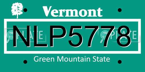 NLP5778 Vermont License Plate
