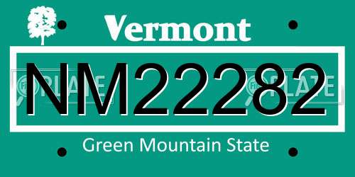 NM22282 Vermont License Plate