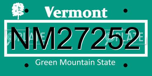 NM27252 Vermont License Plate