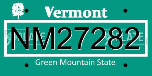 NM27282 Vermont License Plate