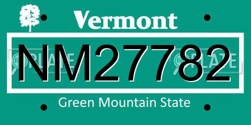 NM27782 Vermont License Plate