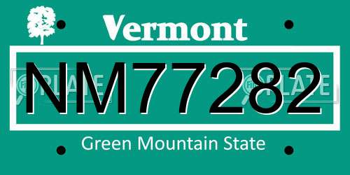 NM77282 Vermont License Plate