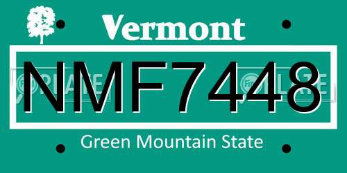 NMF7448 Vermont License Plate