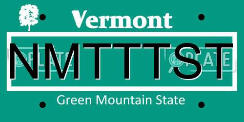 NMTTTST Vermont License Plate