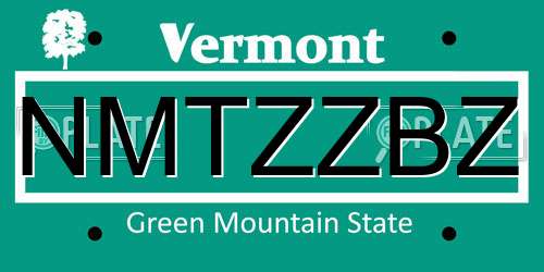 NMTZZBZ Vermont License Plate