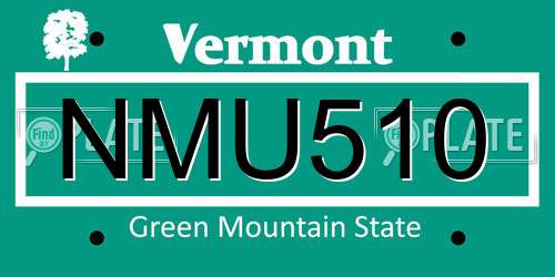 NMU510 Vermont License Plate