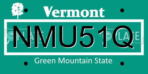 NMU51Q Vermont License Plate