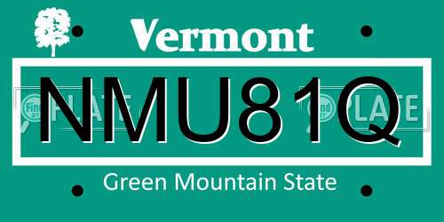NMU81Q Vermont License Plate