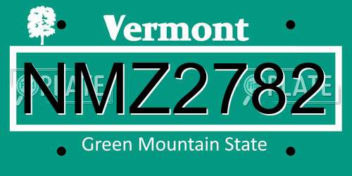 NMZ2782 Vermont License Plate