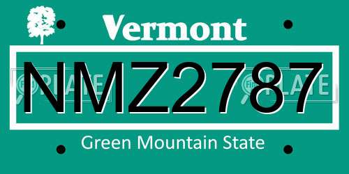 NMZ2787 Vermont License Plate