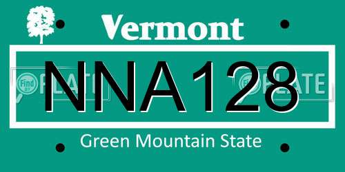 NNA128 Vermont License Plate
