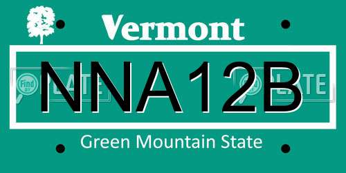 NNA12B Vermont License Plate