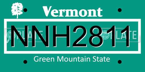 NNH2811 Vermont License Plate