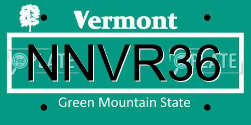 NNVR36 Vermont License Plate