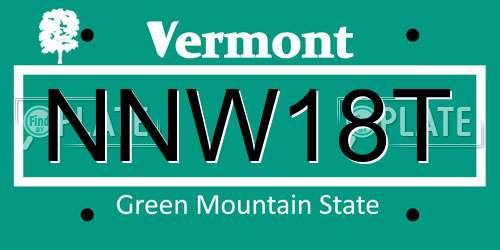 NNW18T Vermont License Plate
