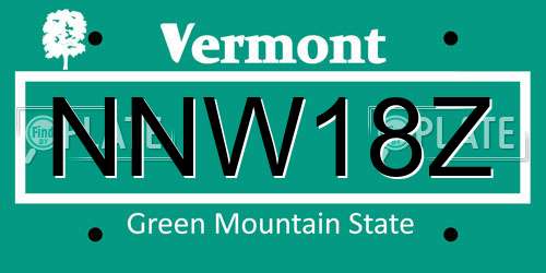 NNW18Z Vermont License Plate
