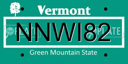 NNWI82 Vermont License Plate