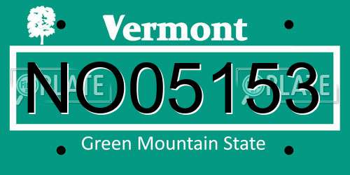 NO05153 Vermont License Plate