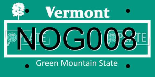 NOG008 Vermont License Plate