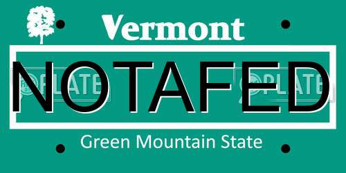 NOTAFED Vermont License Plate