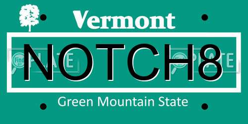 NOTCH8 Vermont License Plate