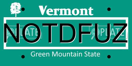 NOTDFUZ Vermont License Plate