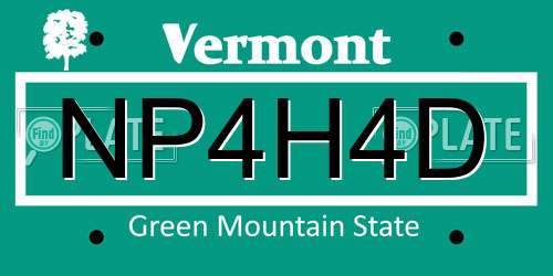 NP4H4D Vermont License Plate