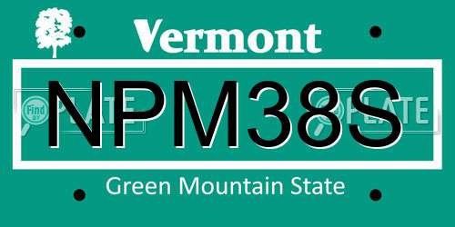 NPM38S Vermont License Plate