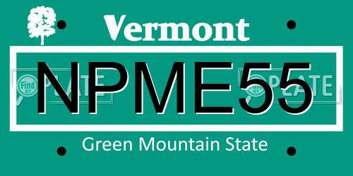 NPME55 Vermont License Plate