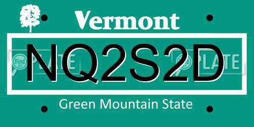 NQ2S2D Vermont License Plate