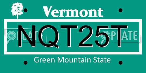 NQT25T Vermont License Plate