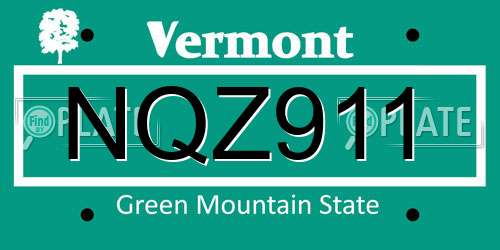 NQZ911 Vermont License Plate