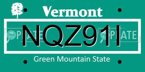 NQZ91I Vermont License Plate