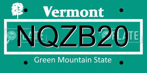 NQZB20 Vermont License Plate