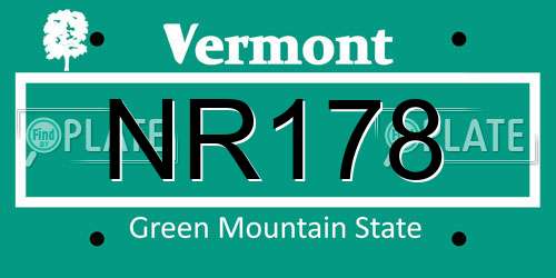 NR178 Vermont License Plate