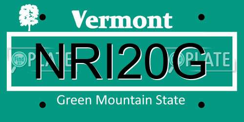 NRI20G Vermont License Plate