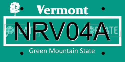 NRV04A Vermont License Plate