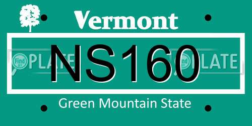 NS160 Vermont License Plate