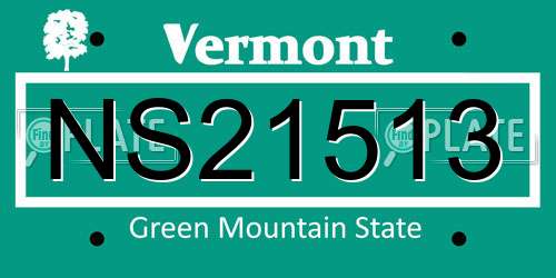 NS21513 Vermont License Plate