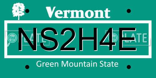 NS2H4E Vermont License Plate