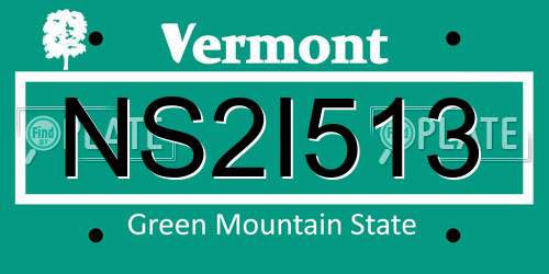 NS2I513 Vermont License Plate