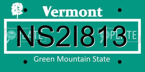 NS2I813 Vermont License Plate