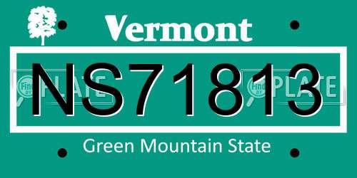 NS71813 Vermont License Plate