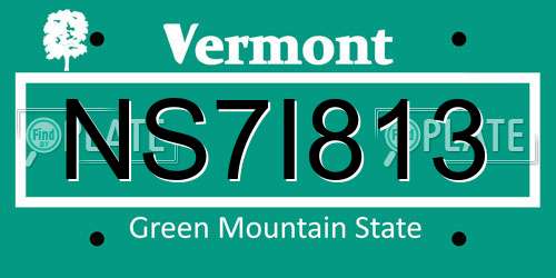NS7I813 Vermont License Plate