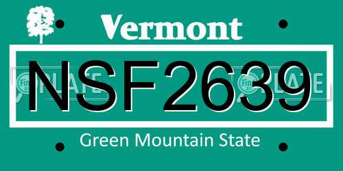 NSF2639 Vermont License Plate