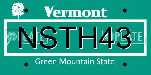 NSTH43 Vermont License Plate