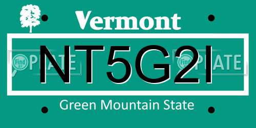NT5G2I Vermont License Plate