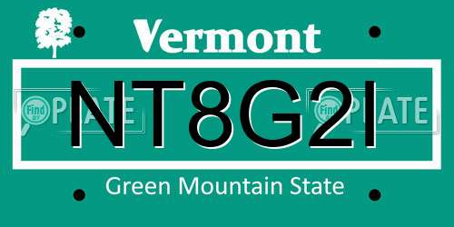 NT8G2I Vermont License Plate
