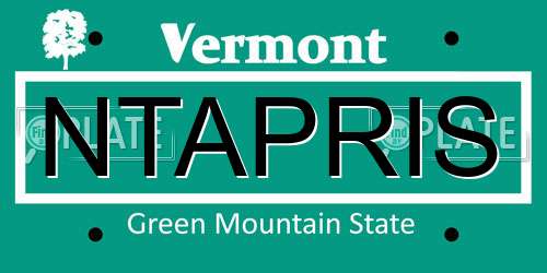 NTAPRIS Vermont License Plate
