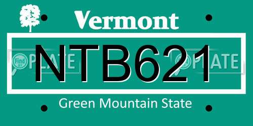 NTB621 Vermont License Plate
